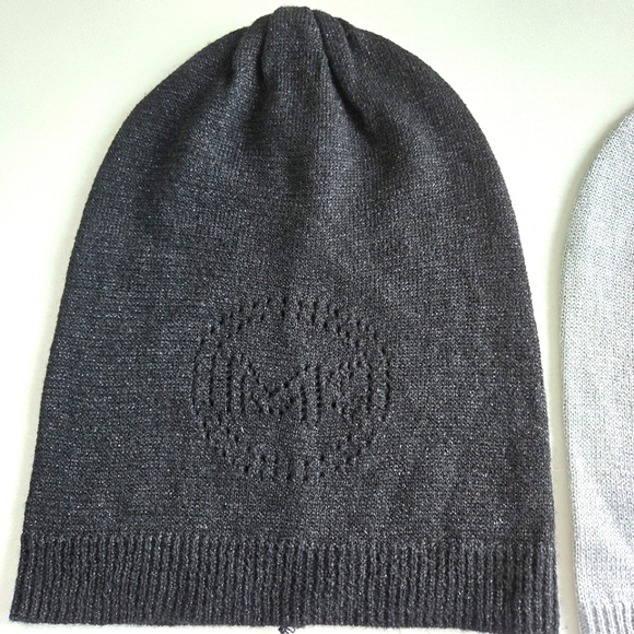 Michael Kors, Beanie Hats, Black and Silver, New With Tags - Picture 5 of 11